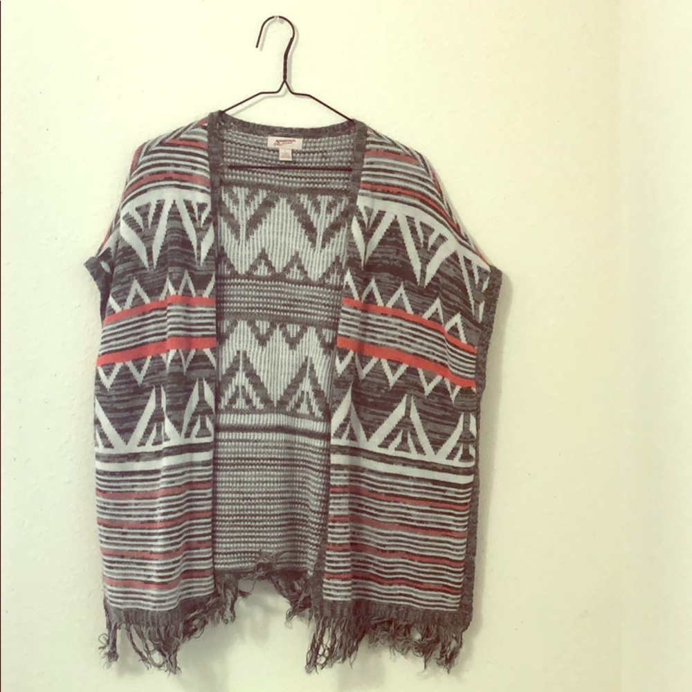 Gray, White, Pink Shawl